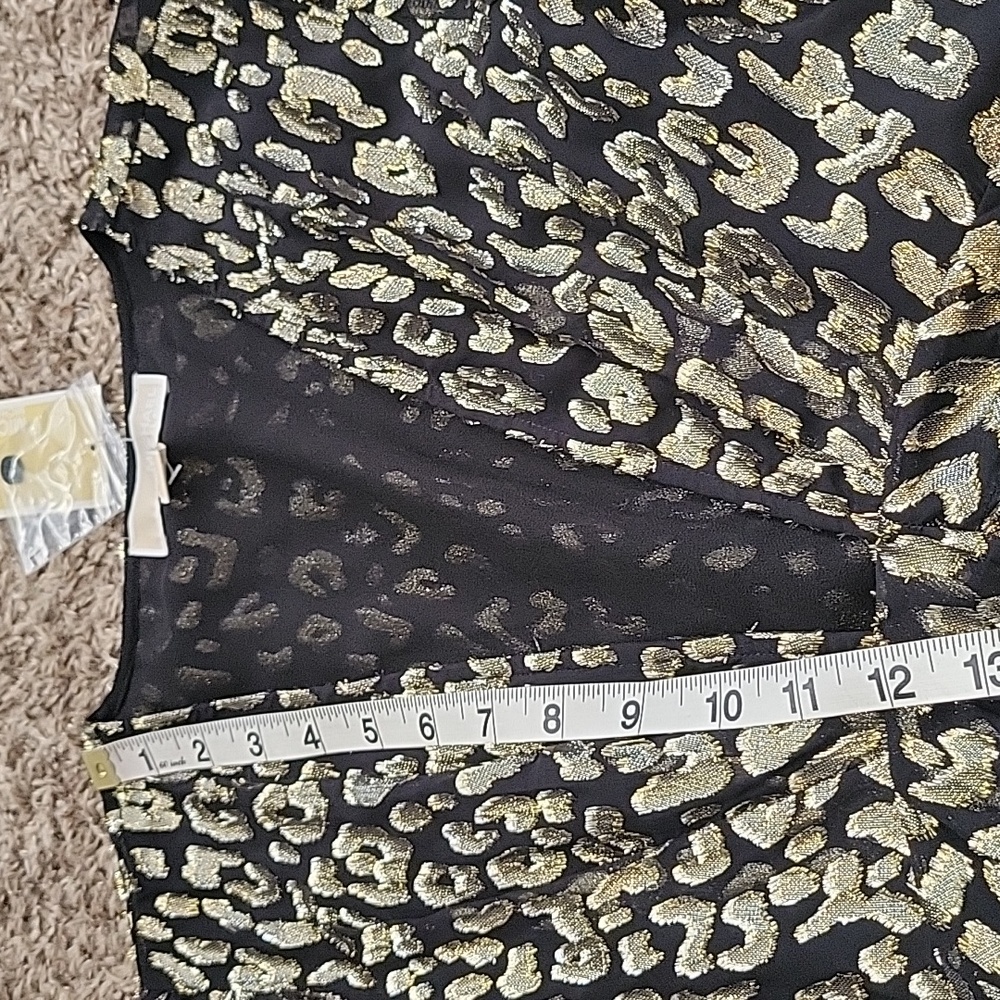 Michael Kors Mini Dress Gold Black Long Sleeve Cocktail Holiday Party NYE 4 New - Picture 11 of 16